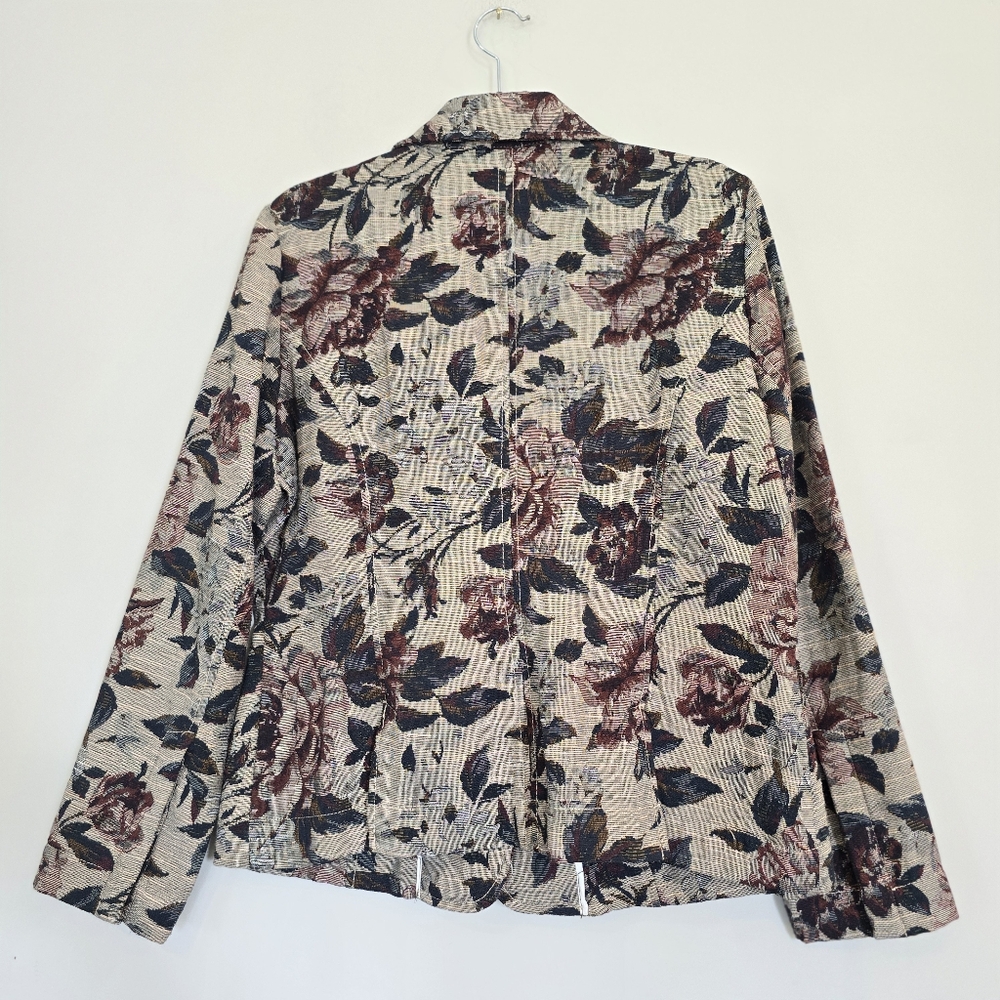 Havana Jack Size‎ 12 Tapestry Jacket Blazer Coat Jaquard Floral Rose Print.D63 - Picture 5 of 10